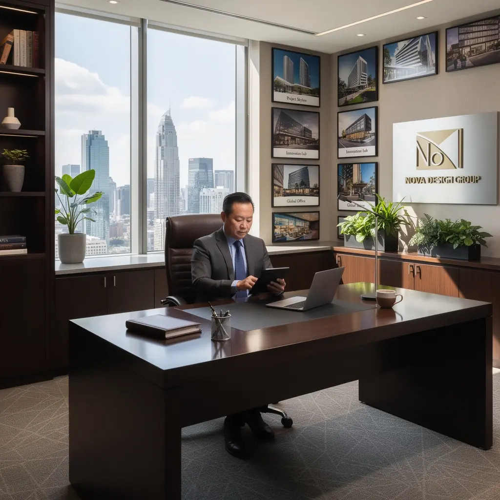 Офисное пространство с грамотным размещением указателей и навигации.